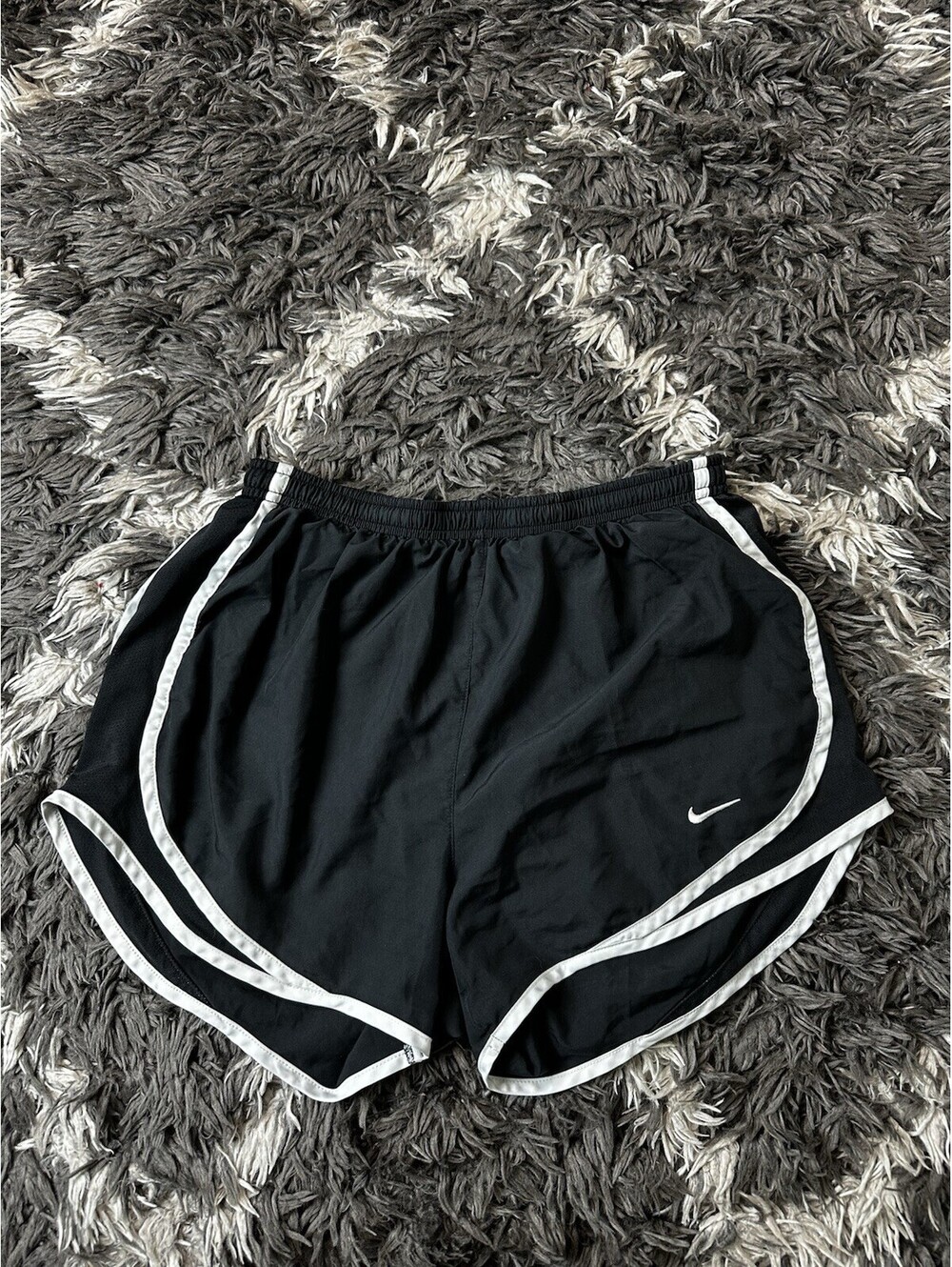 Nike Dri-FIT Womens Running Shorts Black White Trim Size S Small